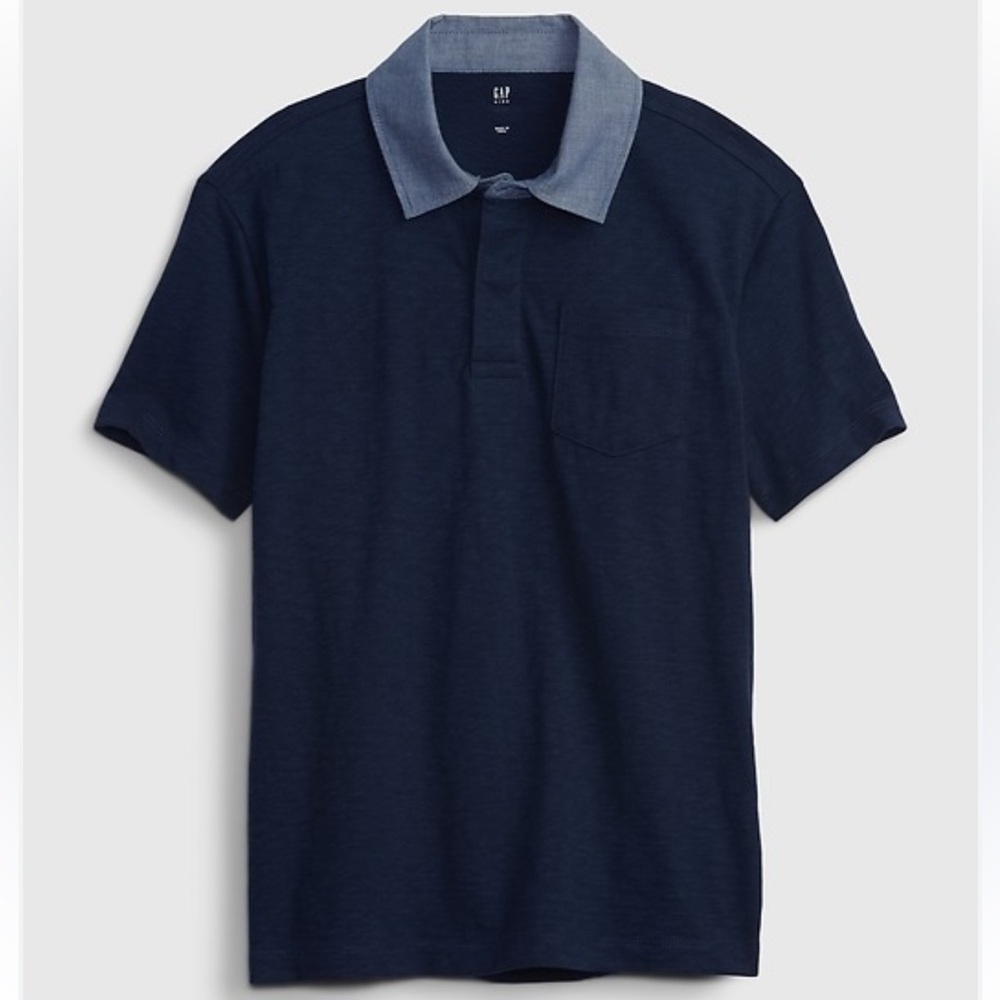 Gap Kids Chambray Collar Polo Shirt